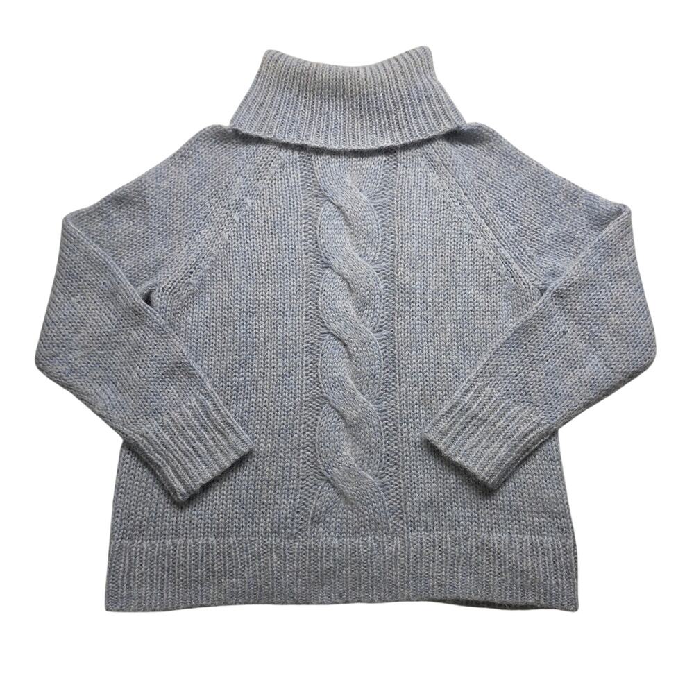 Witchery Cable Knit Chunky Turtleneck Sweater Womens S Heather Gray